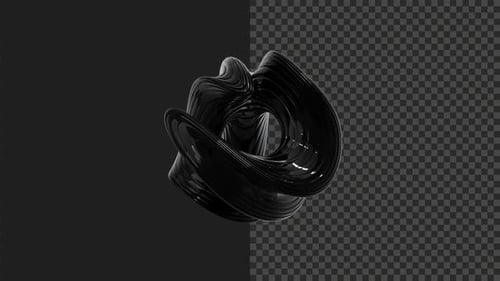Glossy Black Fluid Morphing Abstract Animation