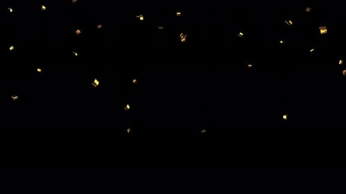 Falling Golden Confetti Particles Celebration Overlay