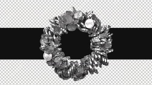 3D Silver Sale Coins Form Rotating Ring