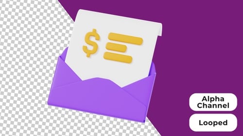 3D Animated Invoice | Alpha Channel
