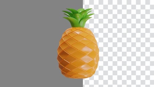 3D Animation of Pineapple