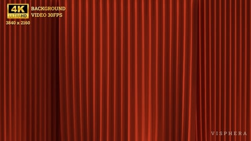 Red Stage Curtains Opening and Closing Transition Reveal