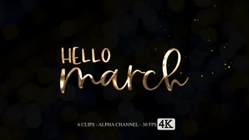 Elegant Golden Hello March Text Title Animation