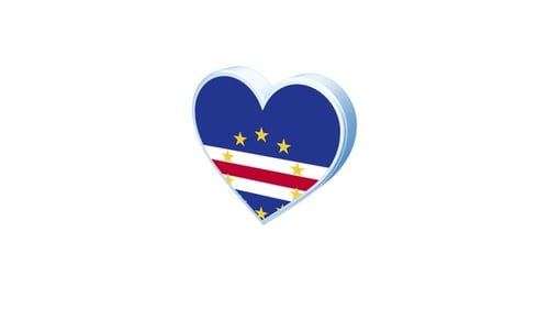 Cape Verde Flag Heart Shape