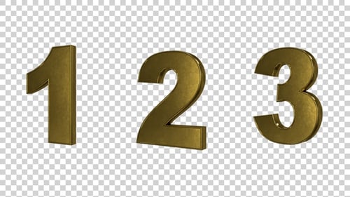 Golden 3D Rotating Numbers