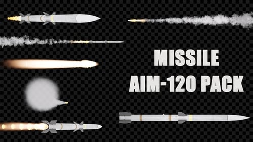 Realistic Missile Flying with Smoke and Fire Trail