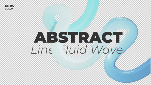 3D Animation Line Fluid Wave Blue Ocean Transparent v3