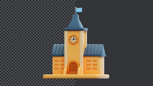 3D School Building Animation