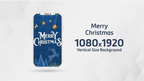 Animated Merry Christmas Greeting Card for Vertical Social Media