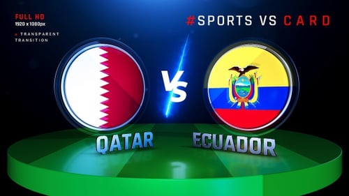 3D Sports Matchup Title Graphic with Spinning Flags