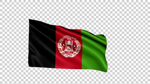 Waving Afghanistan Flag Animated Background Element
