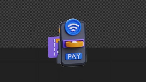 Animation de paiement sans contact en 3D