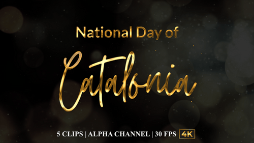 Gold Script Text Reveal for National Day of Catalonia