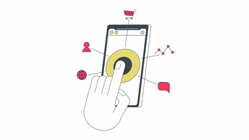 Mobile services using line 2D character hand animation