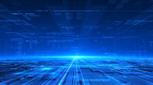 Futuristic Digital Grid Light Reveal Intro