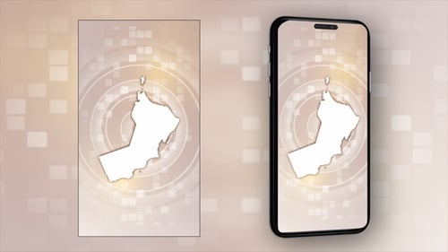 Mapa animado de Omã - Vídeo vertical