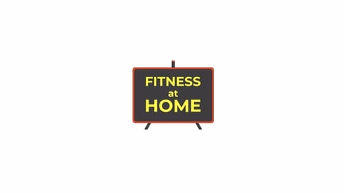 Fitness at home signboard 2D object animation