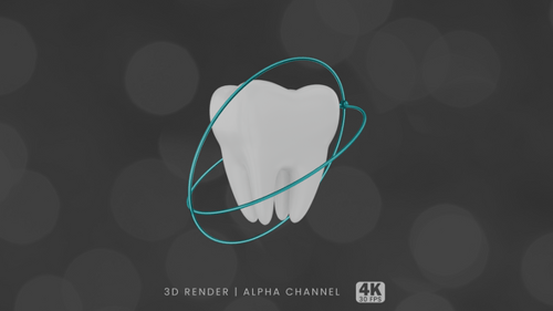 3D Rotating Tooth with Orbiting Rings