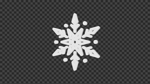 White 3D Snowflake Rotating Loop for Winter Holiday Projects