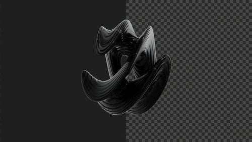 Abstract Black Fluid Morphing 3D Shape Animation