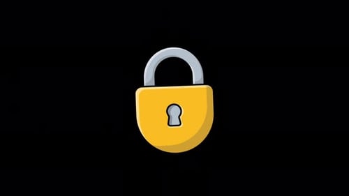 Modern Animated Padlock Locking and Unlocking Security Icon