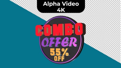 3D Rotating Combo Offer Badge for Sales Promotions