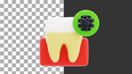 3D Animation of Tooth with Infection | Alpha Channel