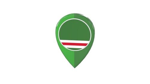 Animated 3D Map Pin with Flag Reveal