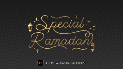 Special Ramadan Elegant Script Title Animation with Particles