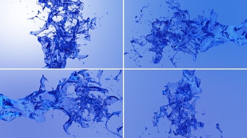 Dynamic Blue Liquid Splash Transition Element