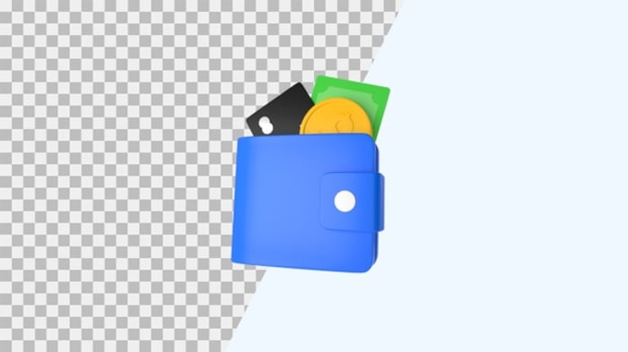3D Animated Blue Wallet with Money Reveal Icon, Elements Motion ...