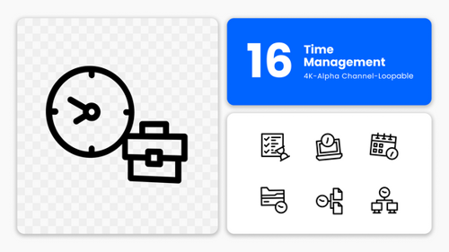 Herramientas de productividad animadas: flujo de trabajo y gestión del tiempo (4K Motion Graphics)