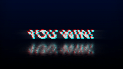 Du gewinnst! Textanimation mit Glitch-Effekt