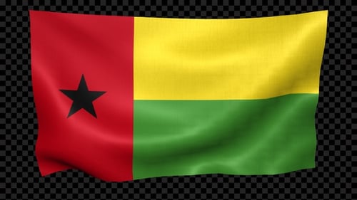 Realistic Waving Flag of Guinea-Bissau