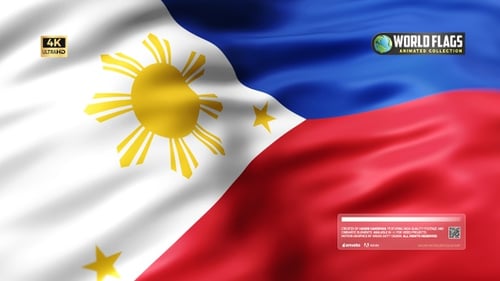 Photorealistic Waving Flag of the Philippines