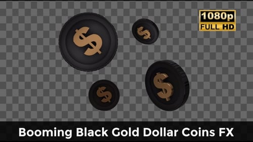 Booming Black Gold Dollar Coins FX – Premium Money Explosion Animation