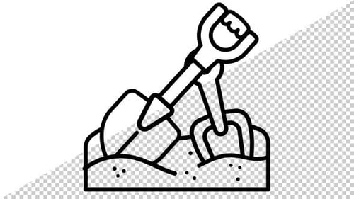 Minimalist Digging Tools Animated Line Icon