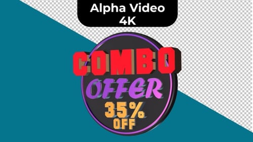 Animated 3D Combo Offer 35% Off Rotating Element