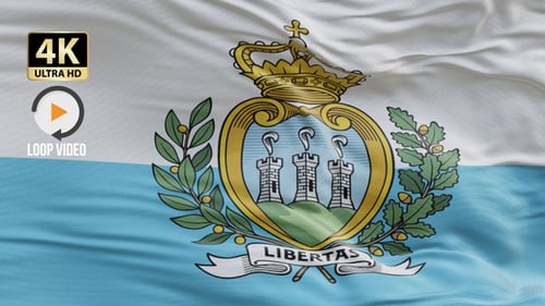 Waving San Marino National Flag Animation