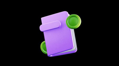 Modern 3D Animated Book and Rotating Coins