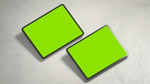 Green Screen Tablet on white background