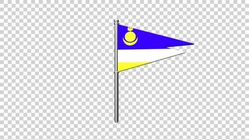 Animated Buryatia Flag Waving with Alpha Channel