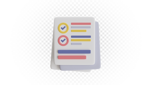 Modern 3D Animated Checklist Icon with Checkmarks