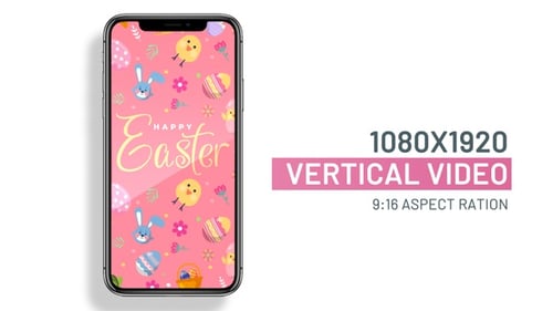 Frohe Ostern, looping-vertikales Hintergrundvideo für Social-Media-Beiträge