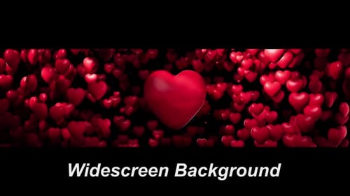 Romantischer Red Heart Motion Widescreen-Hintergrund