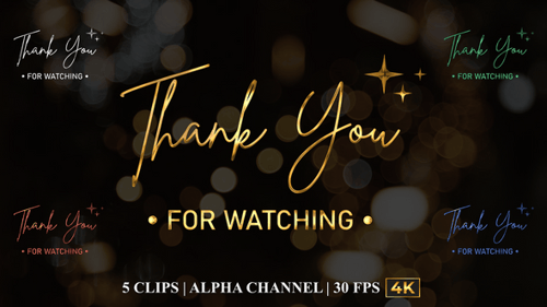 Calligraphic Thank You Text Reveal for End Screens