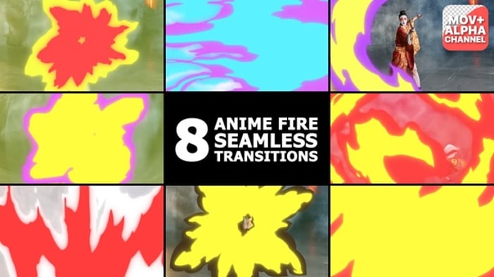 Animated Fire Transitions and Elements Pack, Transitions Motion ...
