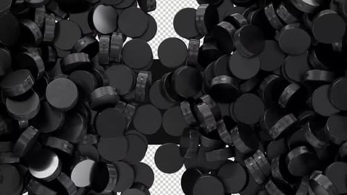 3D Hockey Pucks Backround On Alpha