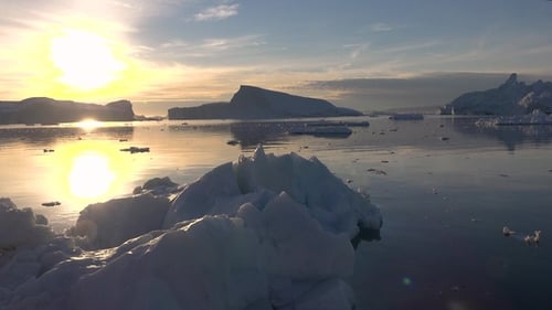 Icebergs. Wonders of nature. Iceberg from melting glacier in Antarctica. Global Climate Warming.