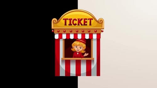 Cartoon Carnival Ticket Counter Animation